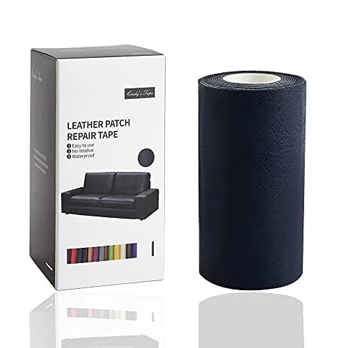 Cindy's Tape Retro Dark Blue Leather Repair Tape 4 inch x 5 ft (48 sq ft) | Heavy Duty Self-Adhesive Patch for Furniture & Car Seats thumbnail 1