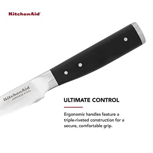 KitchenAid Gourmet Serrated Paring Knife 9cm (3.5-inch) | Forged Japanese Steel Blade thumbnail 4