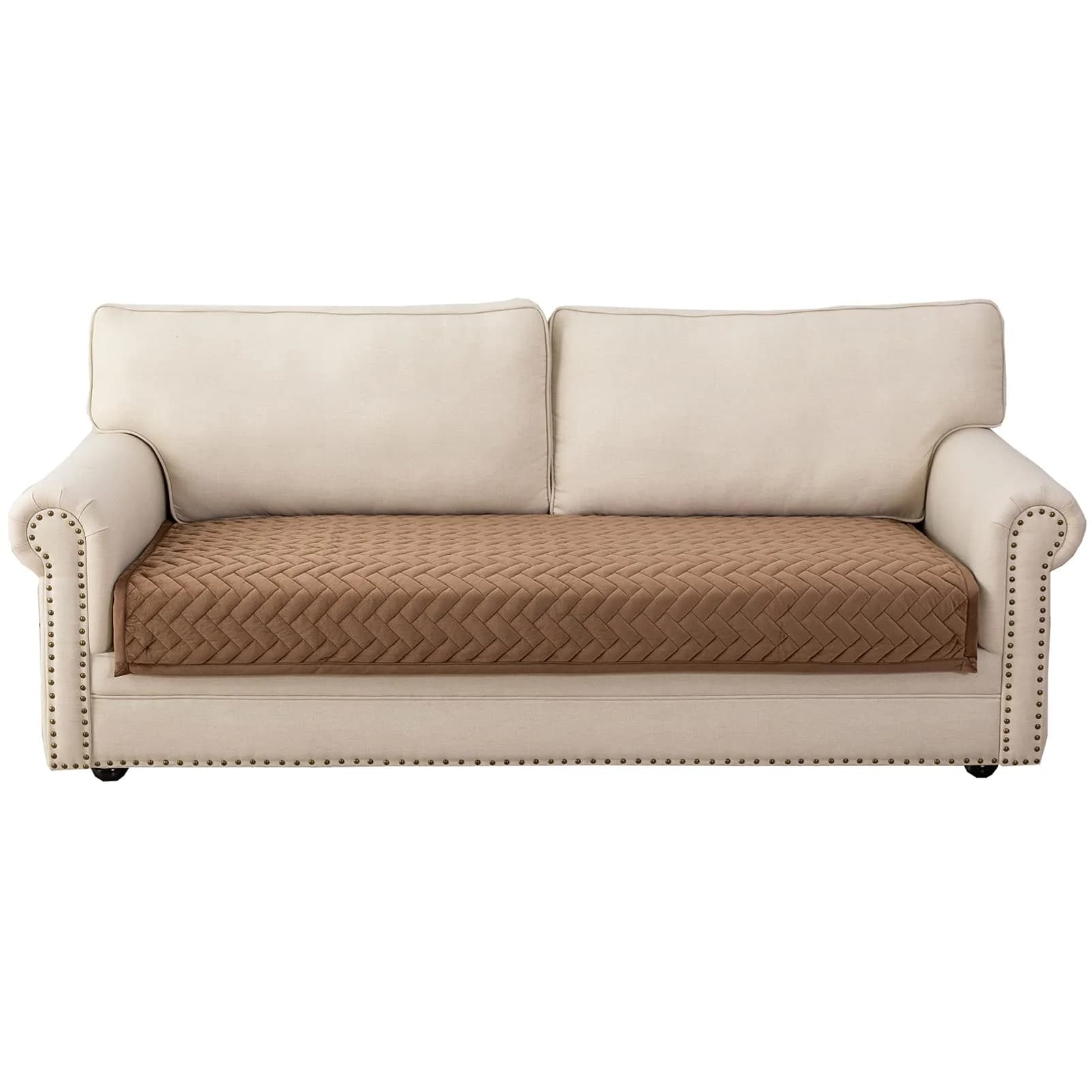 Eismodra Armrest Covers 28x28 Inches | Anti-Slip Couch Slipcover for Pets & Kids — Brown / 36''x47''/Rectangular