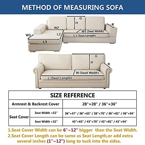 Eismodra Couch Cover for 3 Cushion Sofa | Anti-Slip Sectional Slipcover in Brown, 36"x47" thumbnail 6