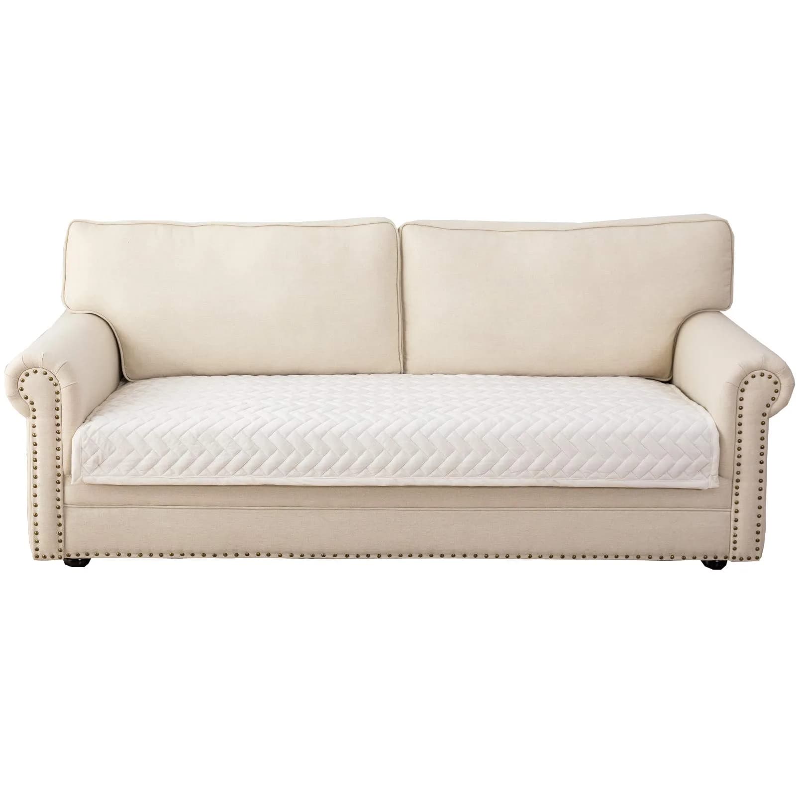 Eismodra Armrest Covers 28x28 Inches | Anti-Slip Couch Slipcover for Pets & Kids — White