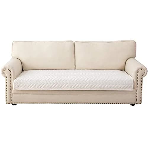Eismodra White 1 Piece Crystal Velvet Sofa Cover 109cm x 178cm | Protects Furniture from Pets & Spills thumbnail 1