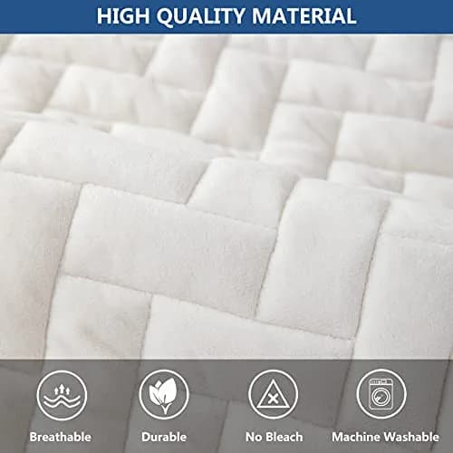 Eismodra White 1 Piece Crystal Velvet Sofa Cover 109cm x 178cm | Protects Furniture from Pets & Spills thumbnail 3