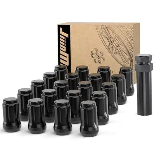 JiiinMiiin M12x1.5 20pcs Black Lug Nuts Set with Socket Key | 6-Spline Locking Safety thumbnail 1