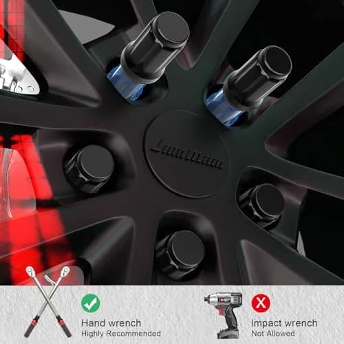 JiiinMiiin M12x1.5 20pcs Black Lug Nuts Set with Socket Key | 6-Spline Locking Safety thumbnail 6