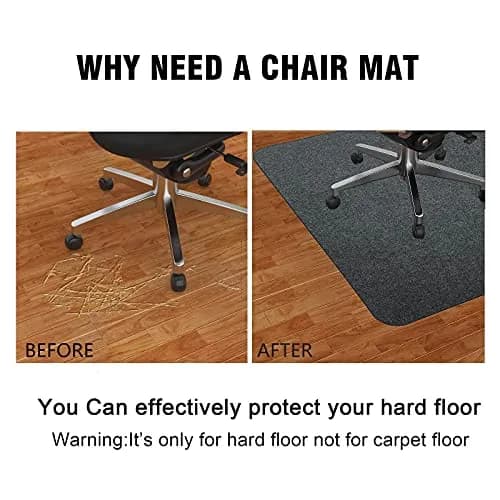 HengLiSam Dark Grey Chair Mat 120x90 cm (47x35 in) | Protects Hard Floors from Chair Damage thumbnail 2