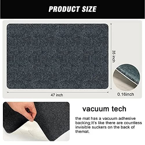 HengLiSam Dark Grey Chair Mat 120x90 cm (47x35 in) | Protects Hard Floors from Chair Damage thumbnail 3