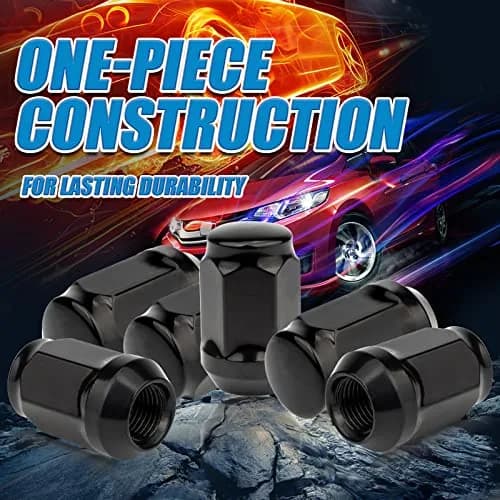 JiiinMiiin M12x1.25 Black Lug Nuts with Cone Seat, 20PCS | Durable Alloy Steel, Rust-Resistant thumbnail 2
