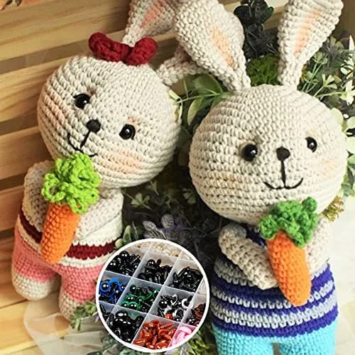 Buylorco 600pcs Safety Eyes and Noses Set 6-14mm | Assorted Sizes for Amigurumi & Crochet Dolls thumbnail 5