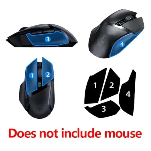 HUYUN Mouse Side Grips Sweat Resistant Pads for Razer Basilisk X Hyperspeed & V2 | Anti-Slip Gaming Mouse Accessories thumbnail 2