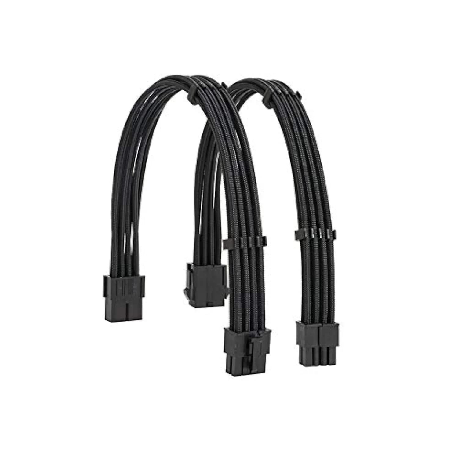 Formulamod Black Sleeved Extension Power Supply Cable Kit 30cm (11.8 inch) | 18AWG EPS 8-Pin + PCI-E 8-Pin with Cable Combs - main product image