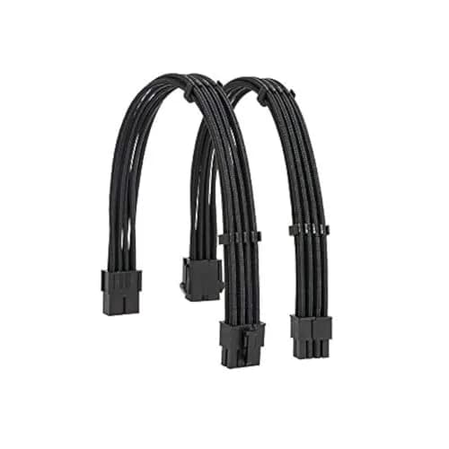 Formulamod Black Sleeved Extension Power Supply Cable Kit 30cm (11.8 inch) | 18AWG EPS 8-Pin + PCI-E 8-Pin with Cable Combs thumbnail 1