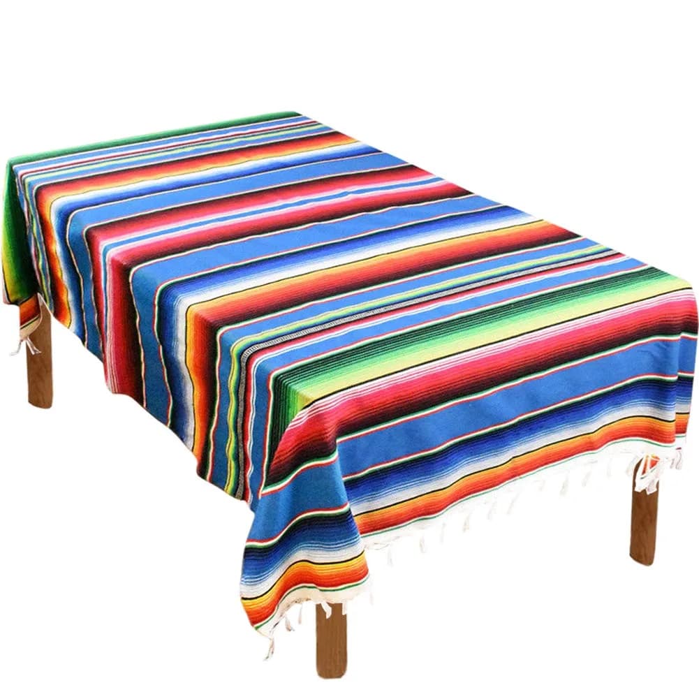 Hxezoc Blue Striped Table Runner 150 cm (59 Inch) | Handwoven Cotton for Festive Indian Dining