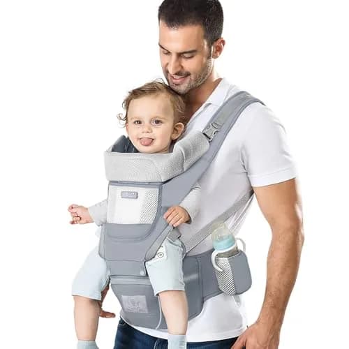 YSSKTC Ergonomic Baby Carrier Hip Seat for Newborns to Toddlers | 2.5-15kg (7-33lbs) Grey thumbnail 1