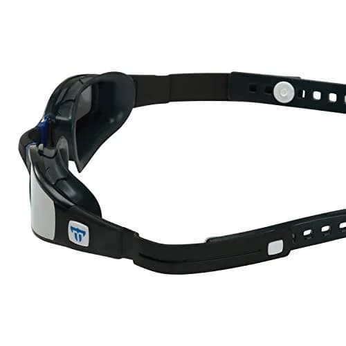 Phelps Ninja Competitive Swim Goggles - Silver Mirror Lens, Gray & Navy Frame | Anti-Fog, UV Protection thumbnail 6