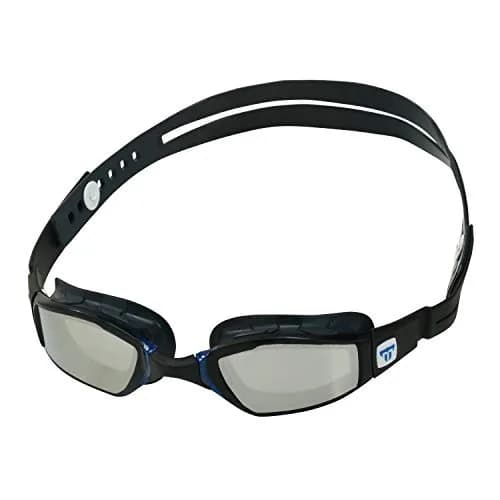 Phelps Ninja Competitive Swim Goggles - Silver Mirror Lens, Gray & Navy Frame | Anti-Fog, UV Protection thumbnail 3
