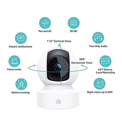 Kasa Smart KC410S 2K+ Indoor Pan/Tilt Wired Security Camera | 2K HD, Night Vision, 256GB Local Storage thumbnail 2
