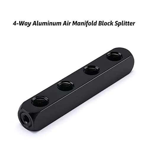AIRTOON 4-Way Air Manifold Splitter with 4 Couplers & 1/4" MNPT Plug | 1/4 Inch NPT Air Fittings thumbnail 5