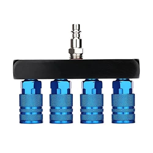 AIRTOON 4-Way Air Manifold Splitter with 4 Couplers & 1/4" MNPT Plug | 1/4 Inch NPT Air Fittings thumbnail 2