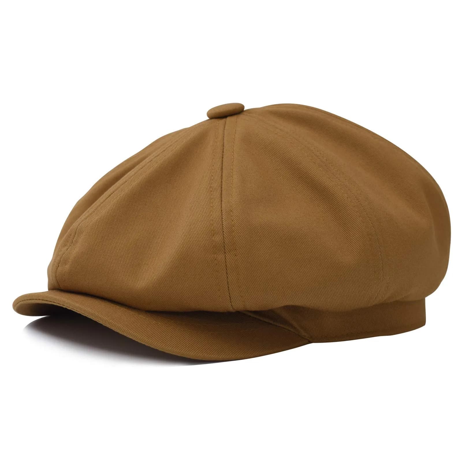 BOTVELA Men's Newsboy Flat Cap 100% Cotton | Vintage Style & Comfort in Warm Climates — Brown / 7 3/8