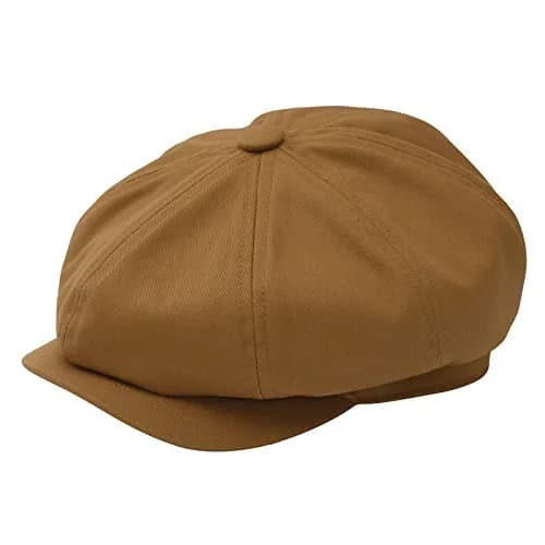 BOTVELA Men's 100% Cotton Newsboy Cap - Brown, 7 3/8 (23.2 inches) thumbnail 4