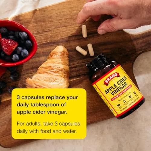 BRAGG Apple Cider Vinegar Capsules with Vitamin D and Zinc | 90 Capsules for Immunity & Wellness thumbnail 6