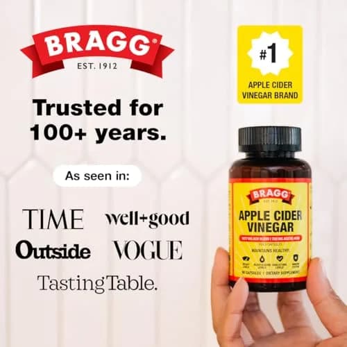 BRAGG Apple Cider Vinegar Capsules with Vitamin D and Zinc | 90 Capsules for Immunity & Wellness thumbnail 7