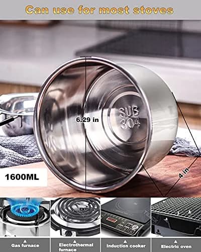 SONGZIMING Double Boiler Pot Set 600ml & 1600ml with Silicone Spatula | Induction Compatible Stainless Steel Melting Pot thumbnail 3