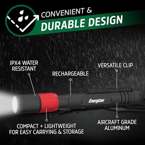 Energizer X-400 Pen Light Flashlight Rechargeable | 400 Lumens, Compact, IPX4 Water-Resistant thumbnail 3