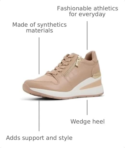 ALDO Women's Adwiwia Fashion Sneaker with Wedge Heel, Bone, 2.75-inch Heel | Comfortable Lace-Up Style thumbnail 3