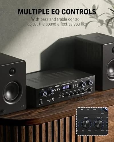 Donner Bluetooth 5.0 Stereo Amplifier Receiver, 4 Channel 440W Peak Power | Home Theater & Studio Use thumbnail 4