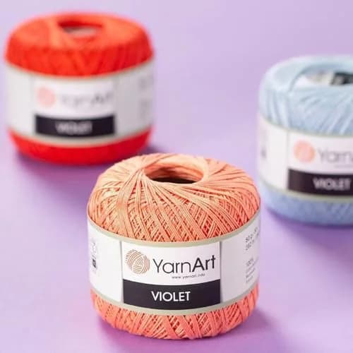 Yarn Art 1 Skein YarnArt Violet | 100% Mercerized Cotton for Summer Projects (Black 999) thumbnail 2