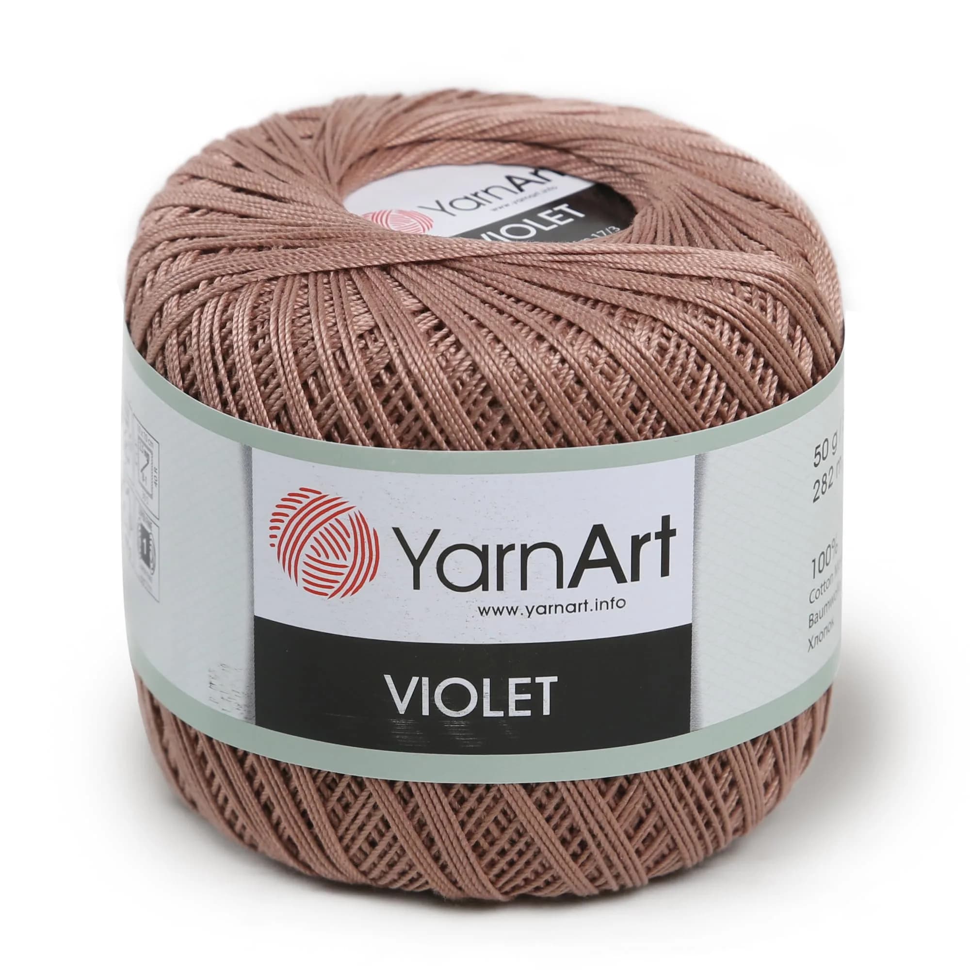 Yarn Art 1 Skein YarnArt Violet | 100% Mercerized Cotton for Summer Projects (Black 999) — 0015