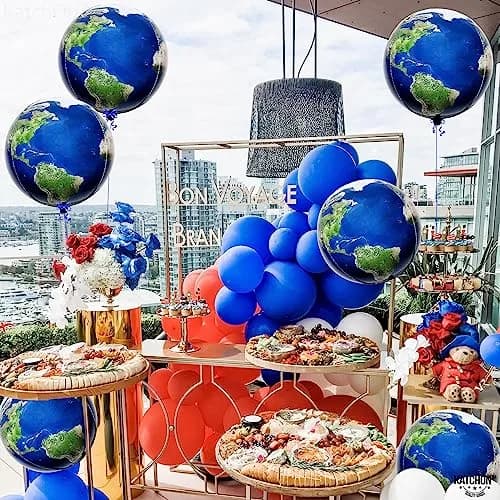 KatchOn 22 Inch Large Earth Balloons Set (6 Pieces) | 360 Degree 4D World Balloons thumbnail 7