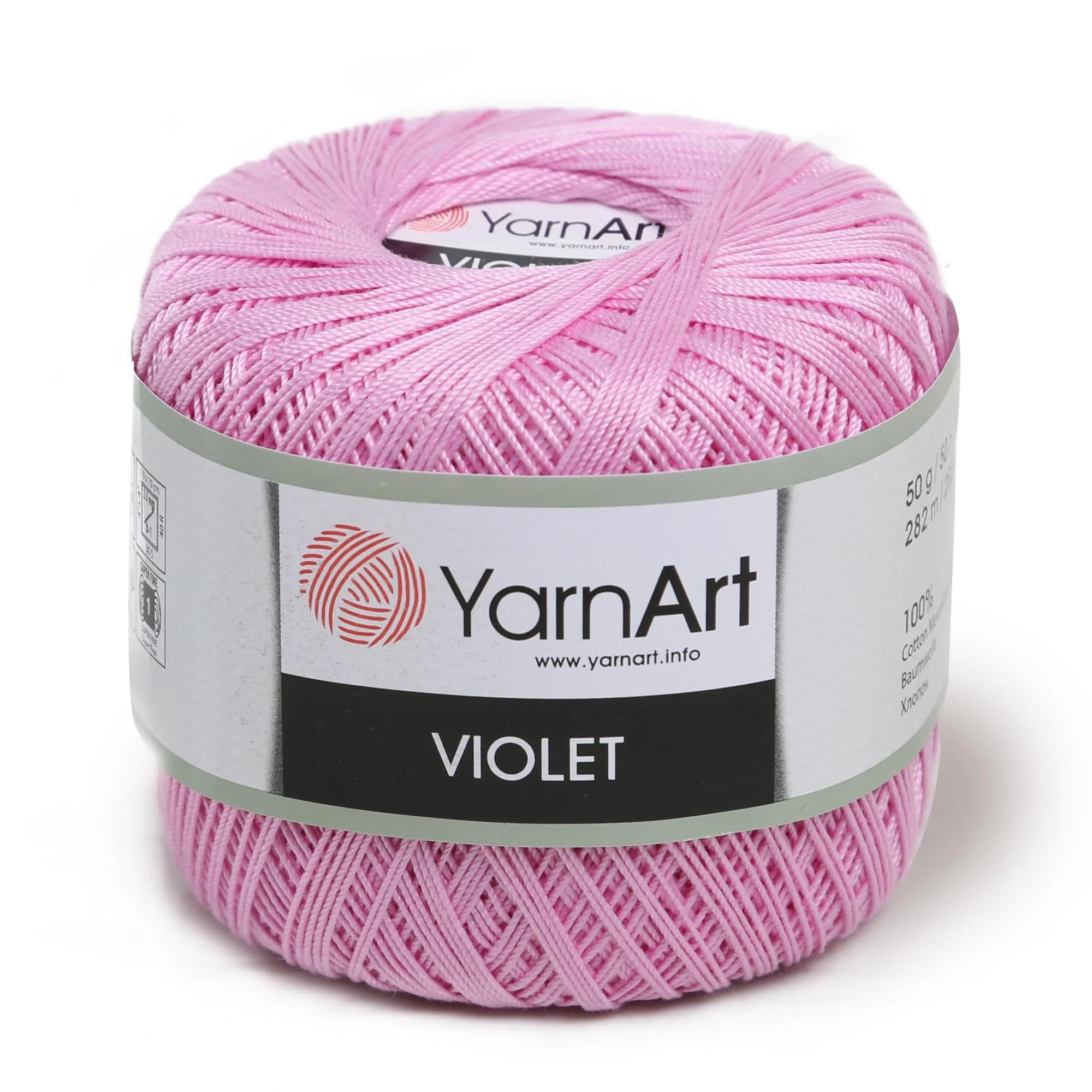 Yarn Art 1 Skein YarnArt Violet | 100% Mercerized Cotton for Summer Projects (Black 999) — 319