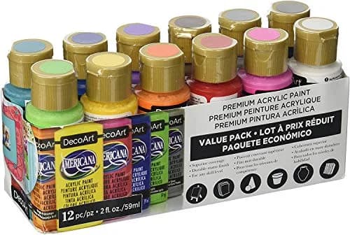 DecoArt Americana Acrylic Paint Set - 12 x 2 Fl Oz Bottles | Medium Viscosity, Water-Based Multi-Surface Paint for Crafts & Art thumbnail 3