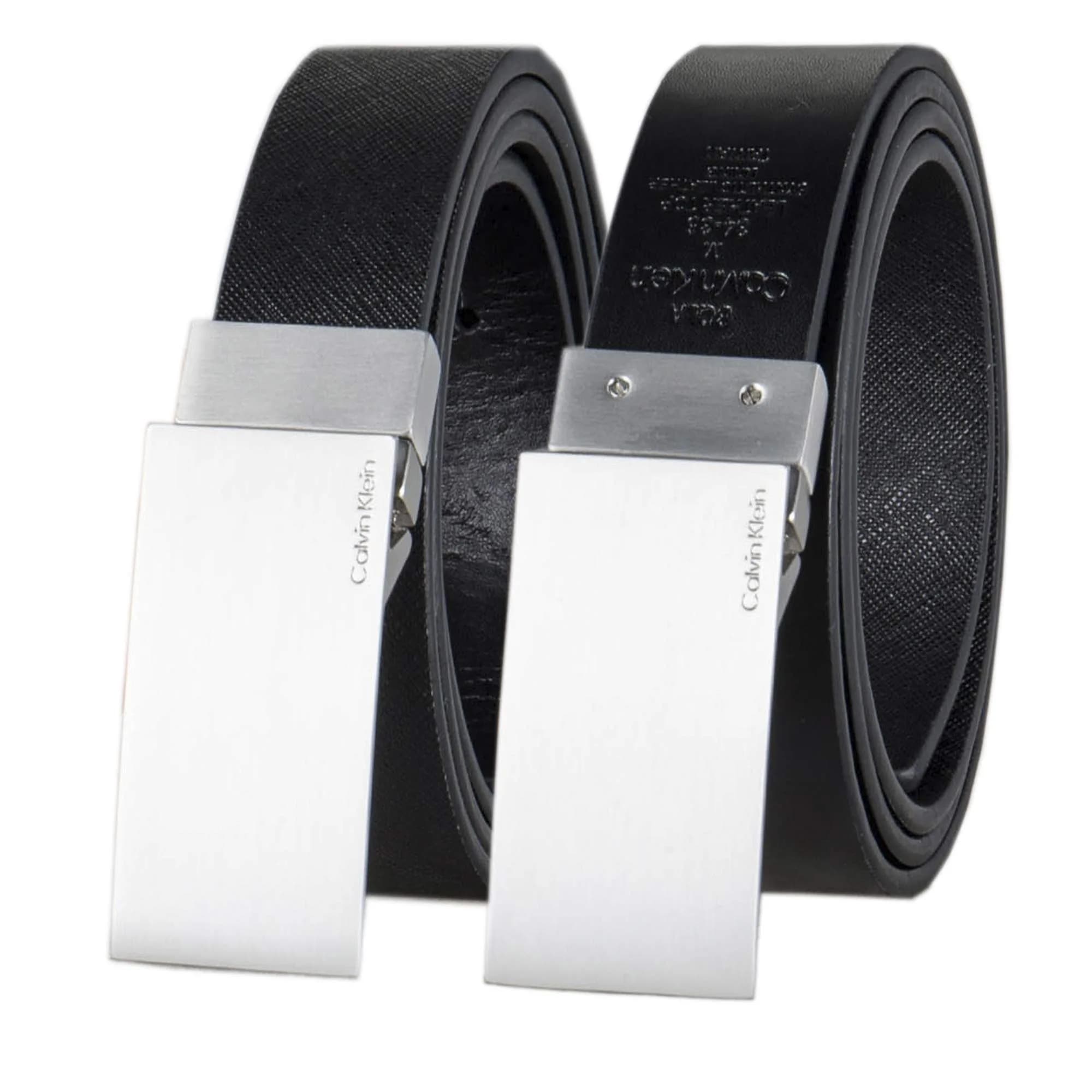 Calvin Klein Reversible Dress Belt With Plaque Buckle 32mm | Stylish 2-in-1 Accessory for Men - main product image
