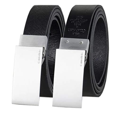Calvin Klein Reversible Dress Belt With Plaque Buckle 32mm | Stylish 2-in-1 Accessory for Men thumbnail 1