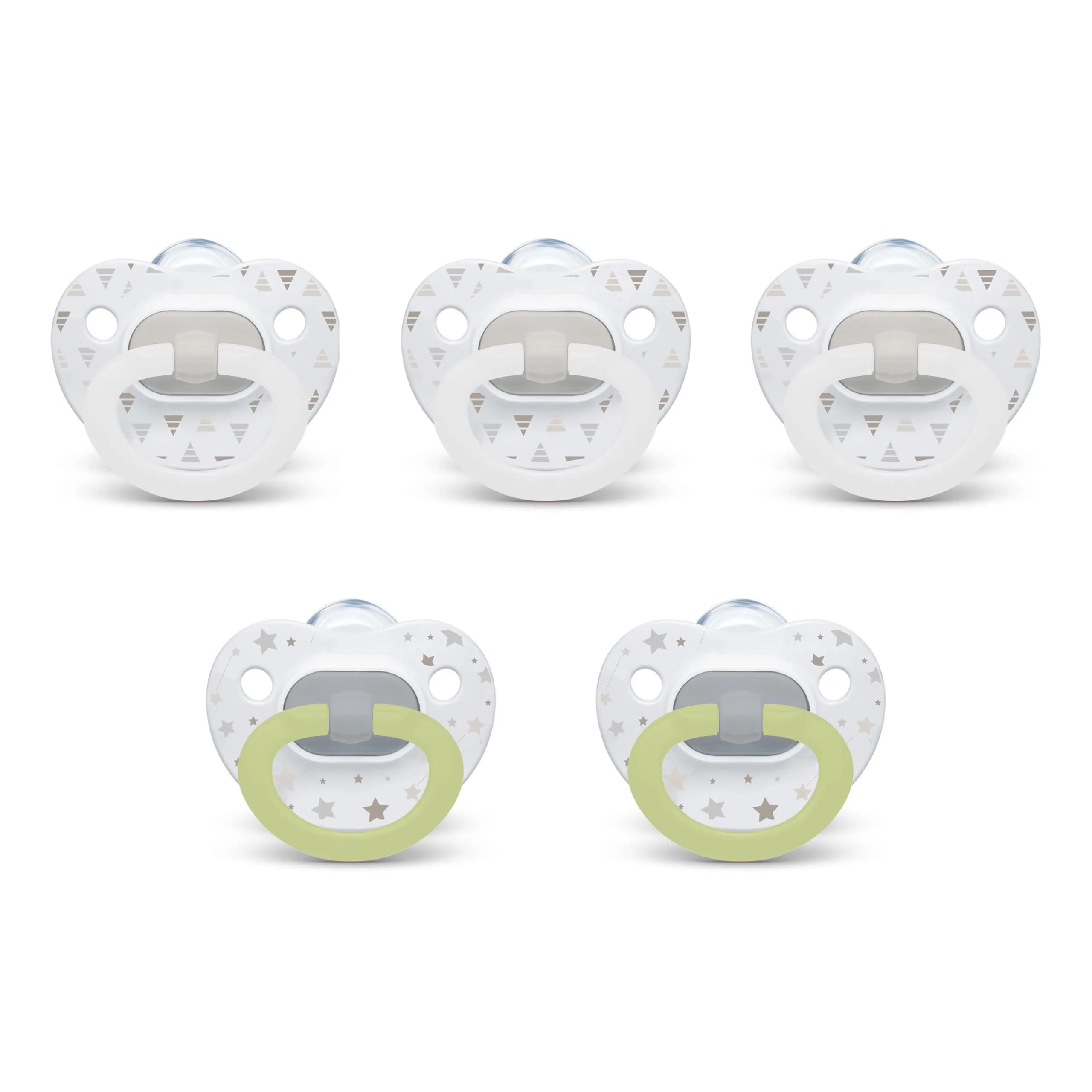 NUK First Choice Classic Orthodontic Baby Pacifier 6-18 Months Neutral 5-Pack | Accepted by 95% of Babies - main product image