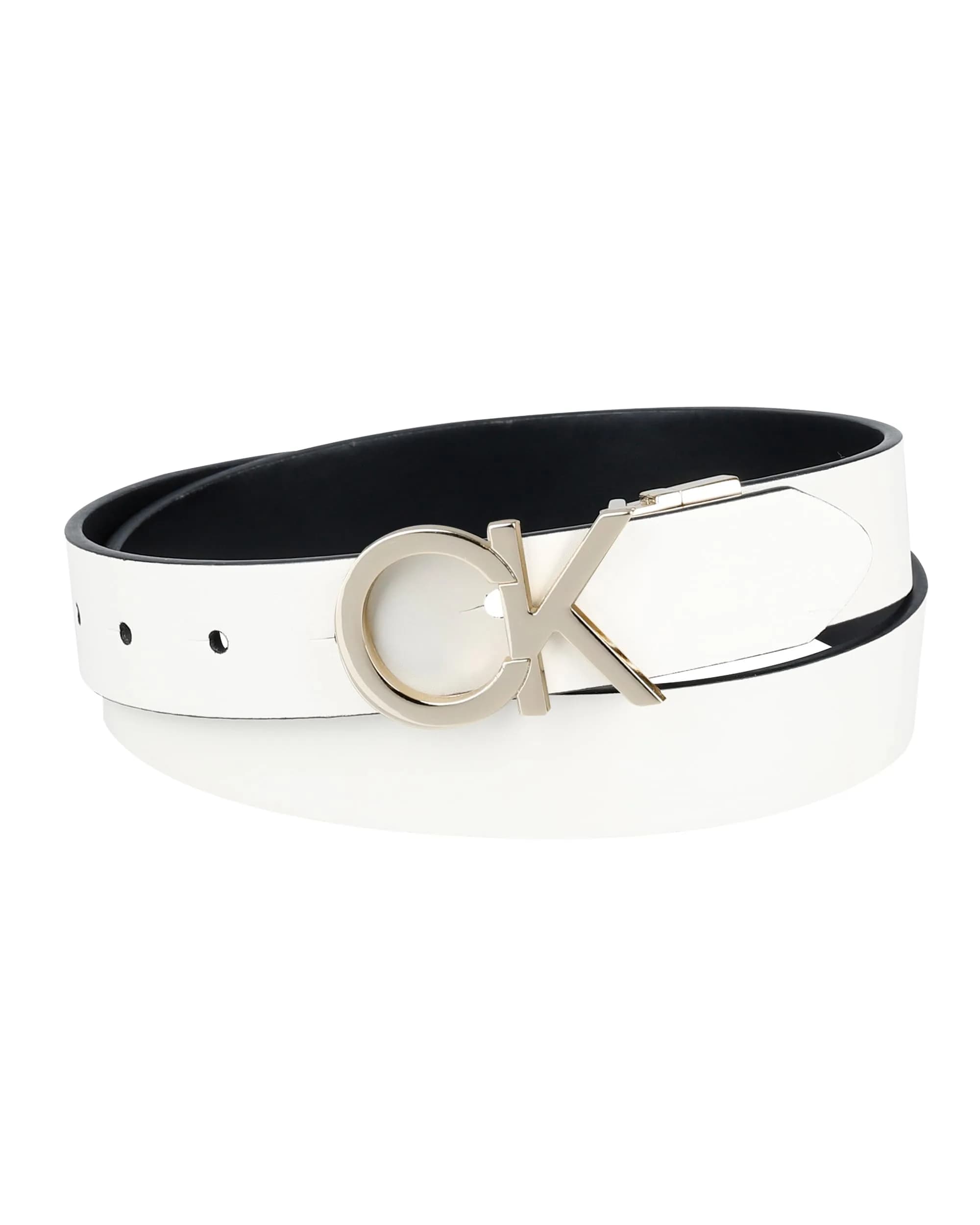 Calvin Klein Women's Reversible Belt, White/Black Plaque, Small | Classic 2-in-1 Reversible Design