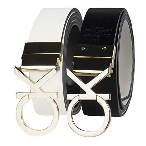 Calvin Klein Women's Reversible Belt, White/Black Plaque, X-Large | Classic 2-in-1 Reversible Design thumbnail 4