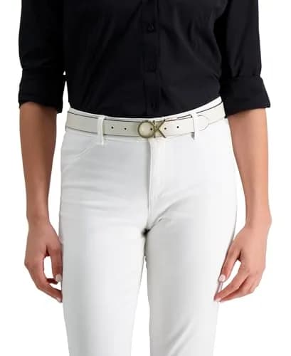 Calvin Klein Women's Reversible Belt, White/Black Plaque, X-Large | Classic 2-in-1 Reversible Design thumbnail 5