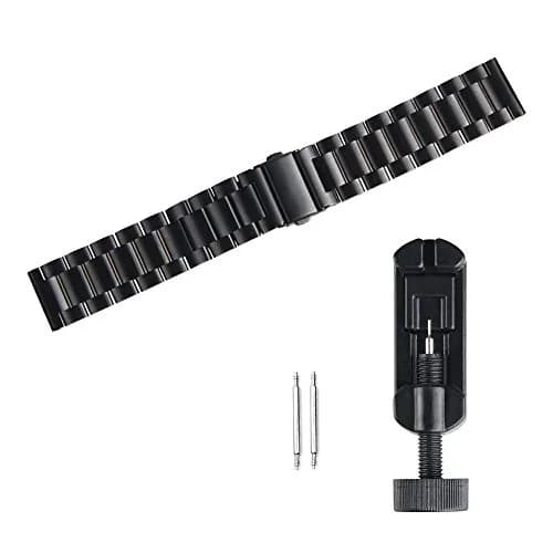 YOUkei Stainless Steel Watch Band for OnePlus Watch | Black, Adjustable, Water-Resistant thumbnail 4