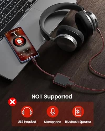ANDTOBO USB to Aux Audio Adapter, 3.5mm Male to USB Female, 10.8 inch Length | Car Music Connection thumbnail 3