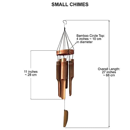 Ankinte Classic Bamboo Wind Chimes, 27 inch (68 cm) Overall Length | Handcrafted Garden Decor with Relaxing Tones thumbnail 3