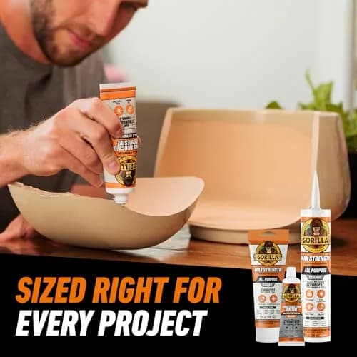 Gorilla Max Strength Clear Construction Adhesive 75ml (2.5 Fl Oz) 2-Pack | Strongest Formula, Waterproof, Gap-Filling thumbnail 7