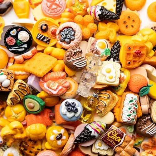 LEEXINLUU Food Slime Charms Set | 25pcs Assorted Resin Flatback Charms (10-25mm) thumbnail 9