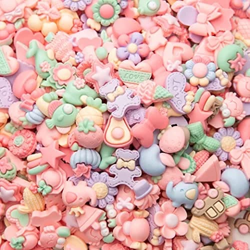 LEEXINLUU Slime Charms Cartoons Flowers Set 25pcs | Assorted Resin Flatbacks for DIY Crafts & Scrapbooking thumbnail 1