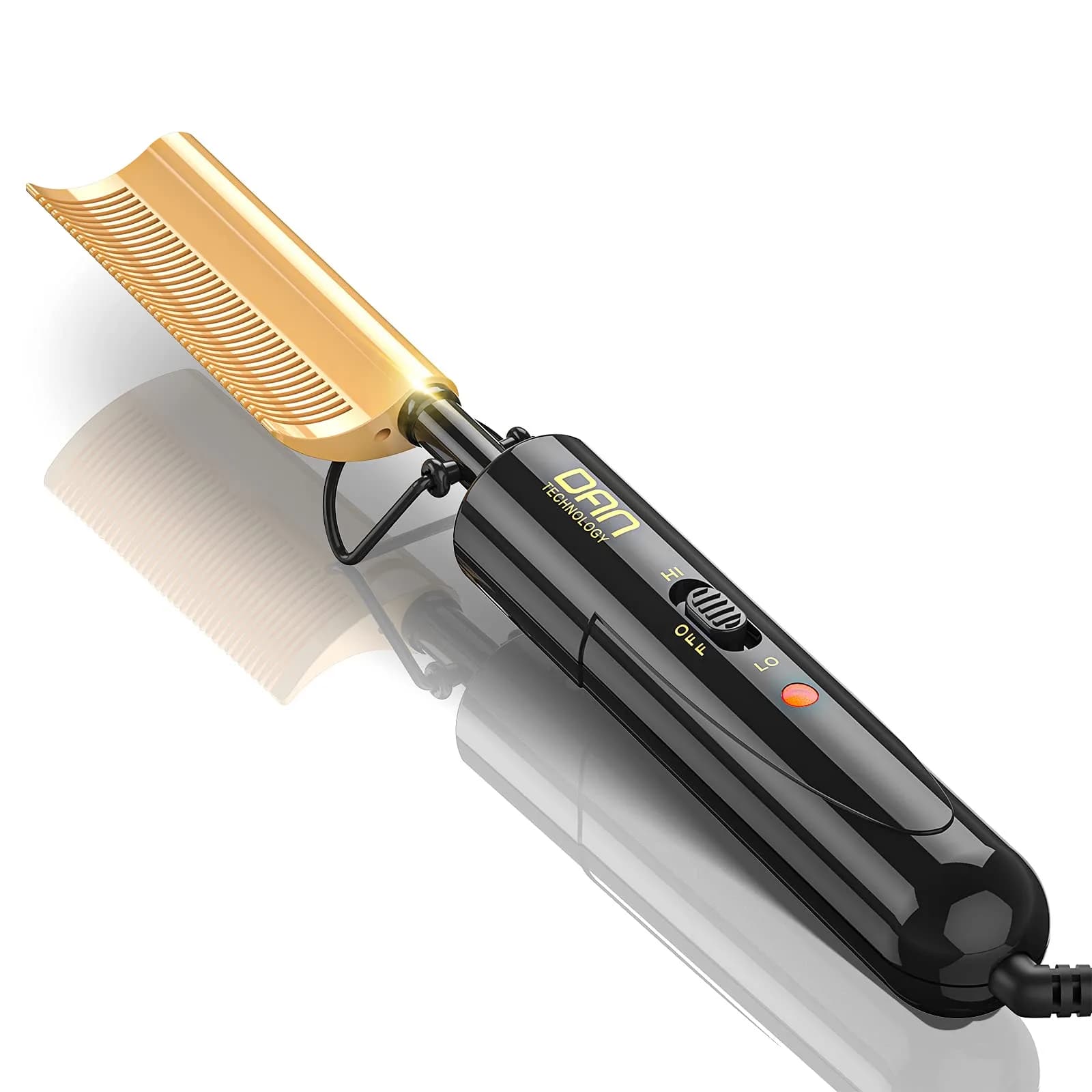 DAN Technology Curved Ceramic Hair Straightener and Heat Press Comb 11mm (0.43 inches) | Dual Voltage for All Hair Types