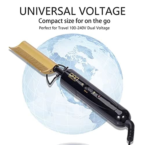 DAN Technology Curved Ceramic Hair Straightener and Heat Press Comb 11mm (0.43 inches) | Dual Voltage for All Hair Types thumbnail 5